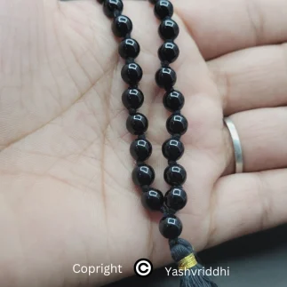 Black Hakik Mala | 108 Beads in 8mm Approx. For Jaap & Wear - Image 3