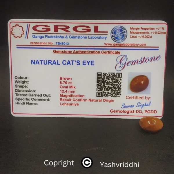 Natural Cat's Eye/Lehsuniya