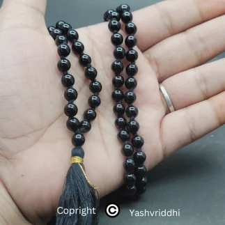Black Hakik Mala | 108 Beads in 8mm Approx. For Jaap & Wear - Image 2