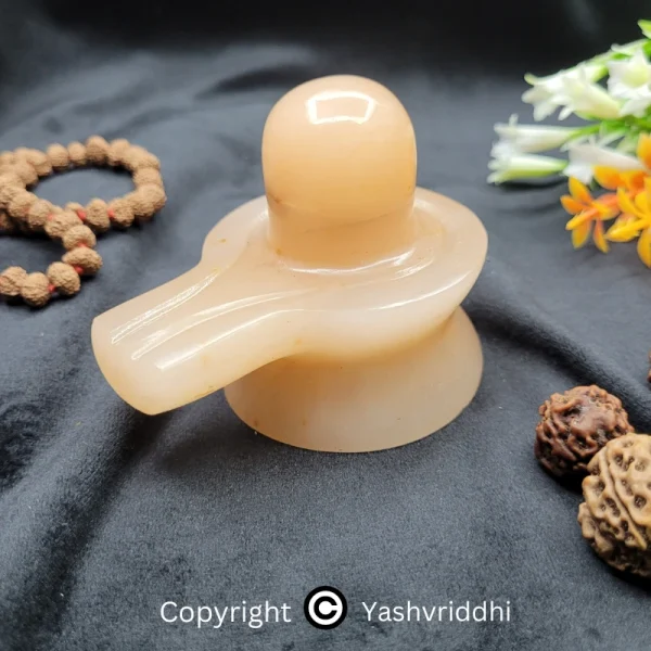 Yellow Jade Stone Shivaling For Worship, Gift and Decoration