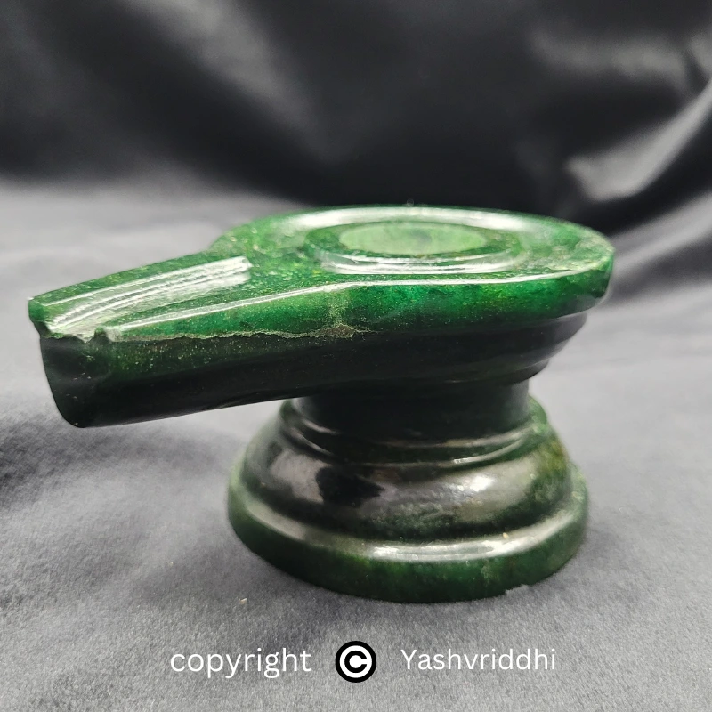 Green Jade Jalahari For Worship and Gift Size 2X4inches Approx