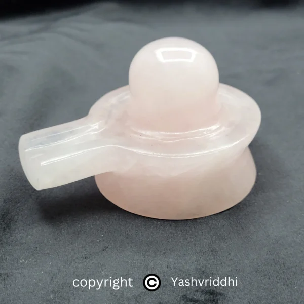 Rose Quartz Shivling, Weight - 300g, Height - 2.5 inches, Width - 3.5 inches Approx