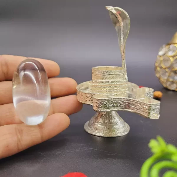 Silver jalahari with Sphatik Lingam