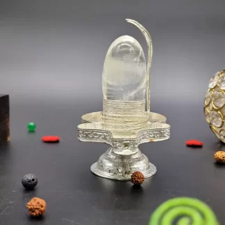 Silver jalahari with Sphatik Lingam