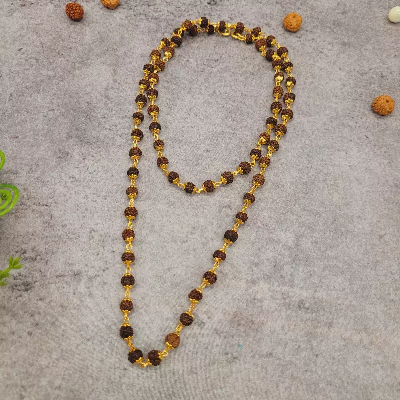 Rudraksha Mala with Gold Plated Cap's| Small Beads Size