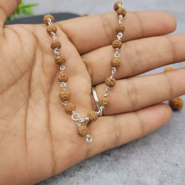 Rudraksha Mala in Silver| Small Beads Size