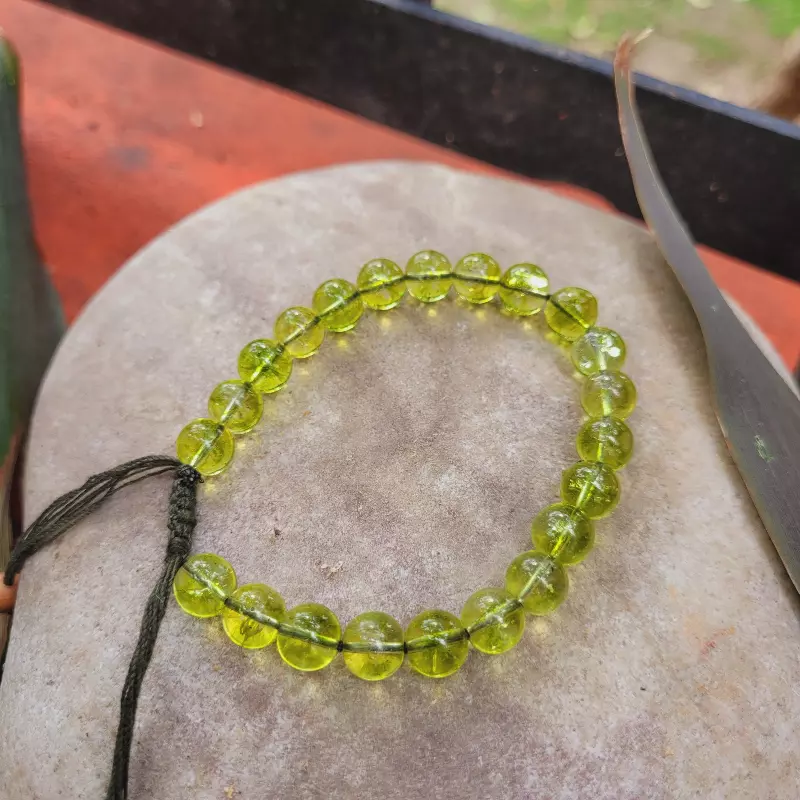 Natural Stone Bracelet Peridot Crystal Beads Jewelry Gift For Men Magnetic  Health Protection Women Elastic Thread 6 8 10mm Green