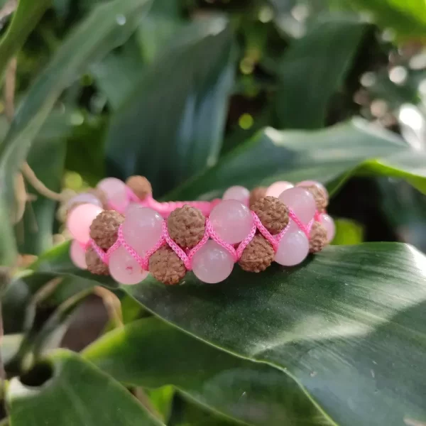 Rudraksha with Rose Quartz Bracelet