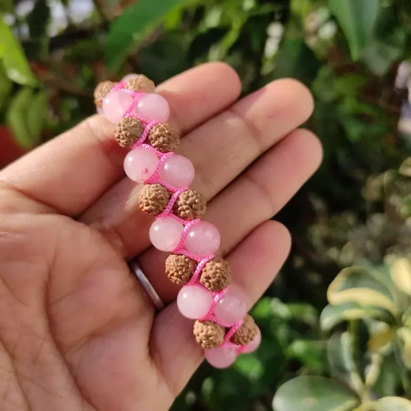 Rudraksha with Rose Quartz Bracelet