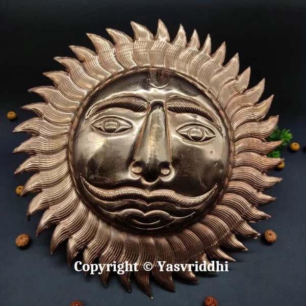 Pure Copper Sun Surya Narayan Bhagavan 8 inch