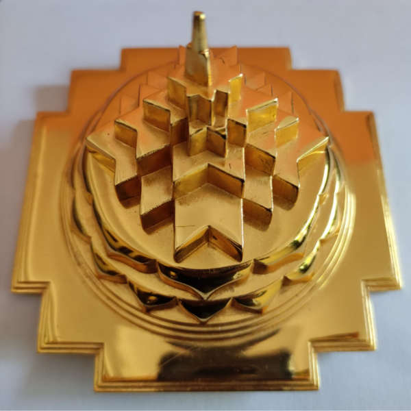 Maha Meru Shree Yantra Gold plated | Meru Shree Yantra | Solid Base-5X5