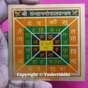 Shree Katyani Yantra | Printed Metal Shree Yantra 3.25X3.25 inches - Image 2