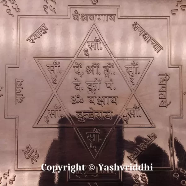 Shri Kuber Yantra, Copper Yantra for Pooja for Wealth & Prosperity Medium Size - Image 2