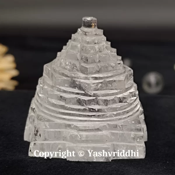 Sphatik Maha Meru Shree Yantra Small Size-98gm | Original Sphatik