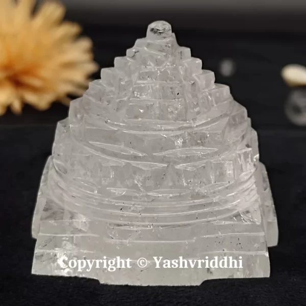 Maha Meru Shree Yantra Original Sphatik Meru Yantra Small Size-164gm