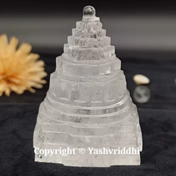 Sphatik Maha Meru Shree Yantra Medium Size-225gm