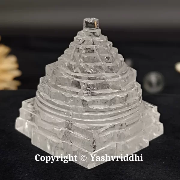 Sphatik Maha Meru Shree Yantra Small Size-98gm | Original Sphatik - Image 2