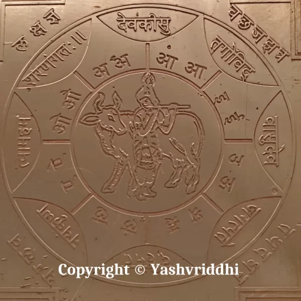 Copper Plate Shree Santan Gopal Yantra 4 inch - Image 3