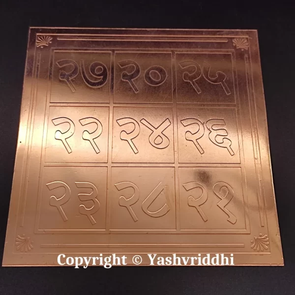 Copper Plate Numerical Yantra Premium Quality 4 inch - Image 2