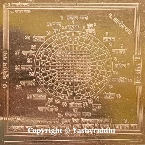 Copper Plate Shree Vaastu Dikdosh Nashak Yantra 4 inch - Image 3