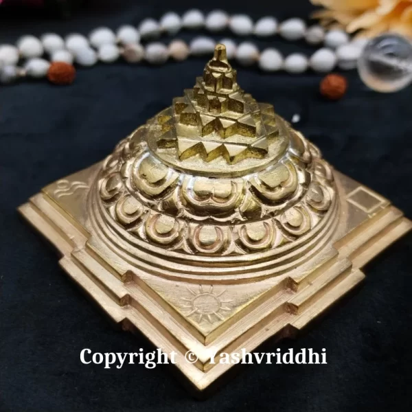 Panchloham Akhand Maha Meru Shree Yantra South Indian Pattern 3x3 inch - Image 3