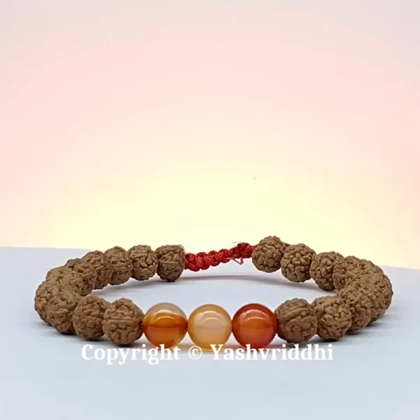 Sacred Vitality: Rudraksha & Carnelian Infusion Bracelet