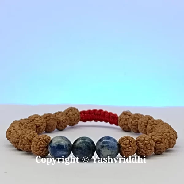 Serenity Fusion: Rudraksha & Sodalite Harmony Bracelet