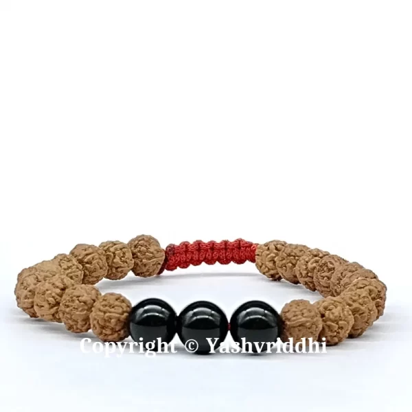 Sacred Armor: Rudraksha with Black Onyx Bracelet