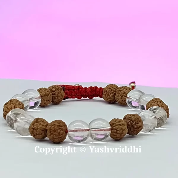 Crystal Serenity: Rudraksha with Sphatik Harmony Bracelet