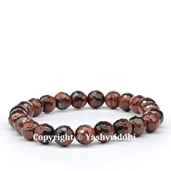 Crimson Vitality: The Red Tiger Eye Round Bracelet