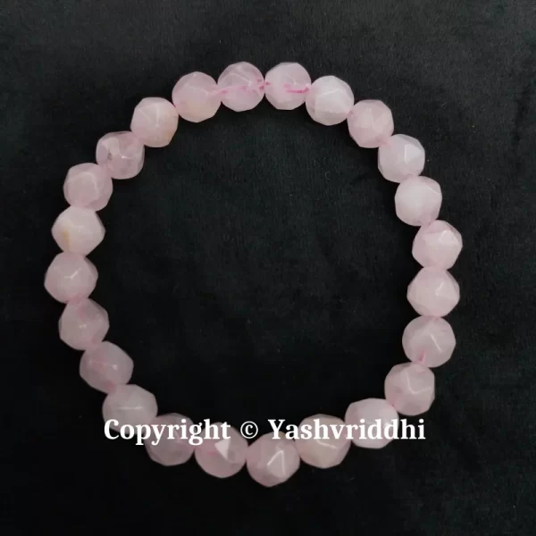 Harmony in Bloom: The Rose Quartz Starcut Bracelet - Image 2