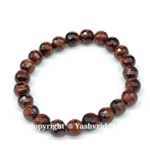 Crimson Vitality: The Red Tiger Eye Round Bracelet - Image 2