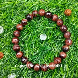 Crimson Vitality: The Red Tiger Eye Round Bracelet - Image 3