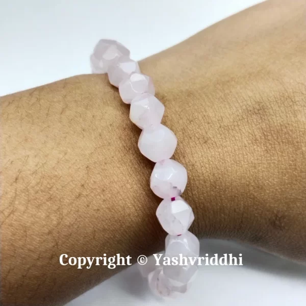 Harmony in Bloom: The Rose Quartz Starcut Bracelet - Image 5