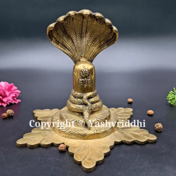 Brass Shivling with Naag Premium Quality