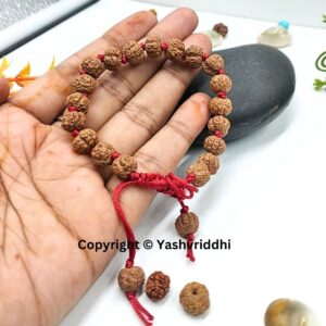 Peaceful Vibes: 5 Mukhi Rudraksha Bead Bracelet - Image 5