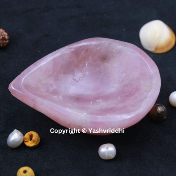 Divine Rose Quartz Crystal Diya