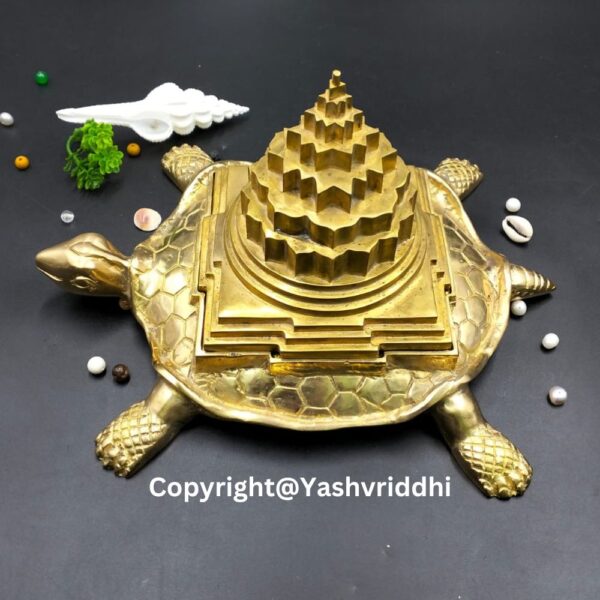 Panchdhatu 5 Inch Meru Shree Yantra (Hollow) With Panchdhatu Kachua