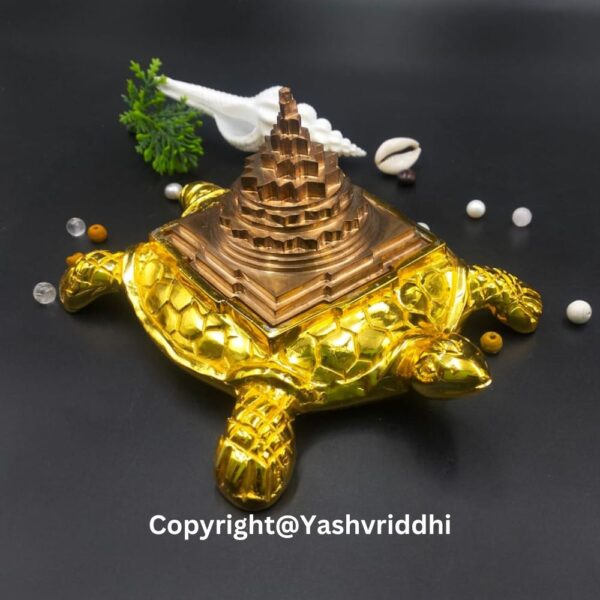 Copper 3 Inch Meru Shree Yantra with Panchdhatu kachua - Image 2