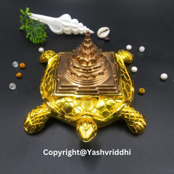 Copper 3 Inch Meru Shree Yantra with Panchdhatu kachua - Image 3