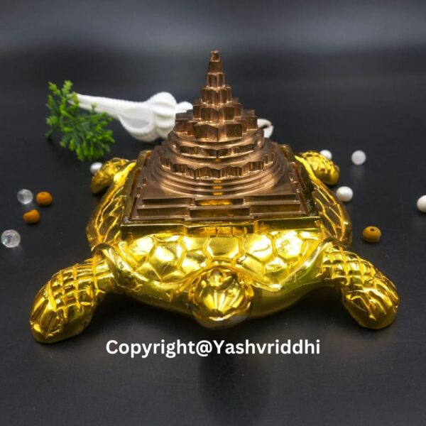 Copper 3 Inch Meru Shree Yantra with Panchdhatu kachua - Image 4