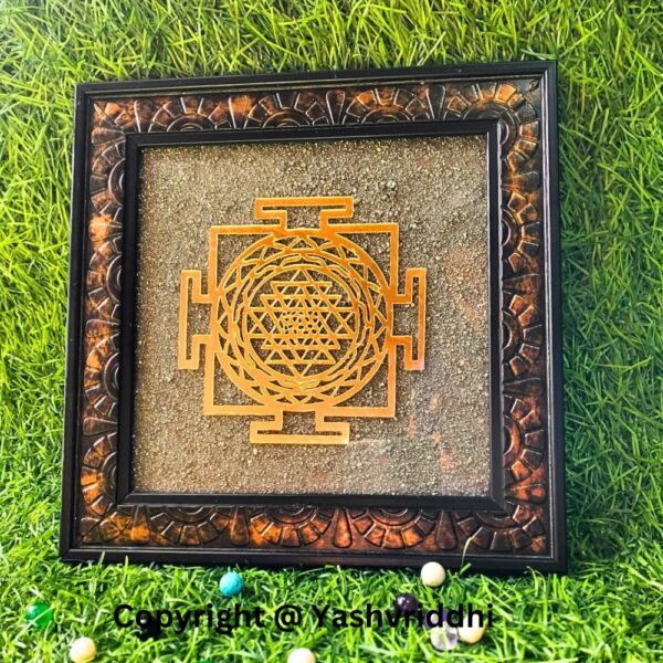 "Golden Geometry: Pyrite Shri Yantra Plate" - Image 2