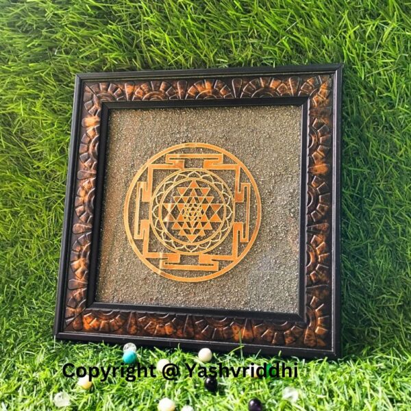 "Golden Geometry: Pyrite Shri Yantra Plate" - Image 2