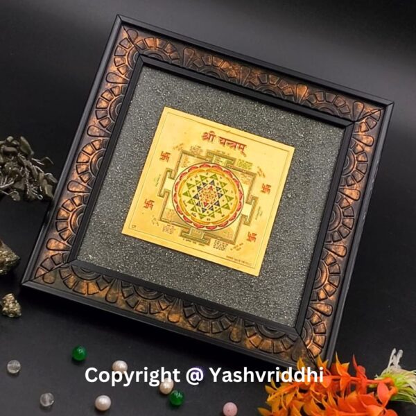 "Pyrite Frame Shri Yantra Plate" - Image 4