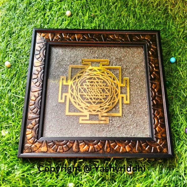 "Golden Geometry: Pyrite Shri Yantra Plate" - Image 6