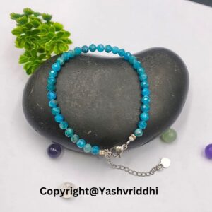 "Vibrant Blue Apatite Crystal Bracelet for Balance" - Image 2