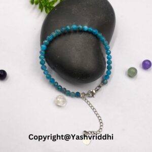 "Vibrant Blue Apatite Crystal Bracelet for Balance" - Image 4