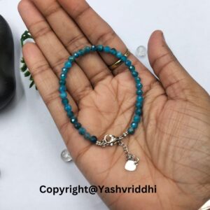 "Vibrant Blue Apatite Crystal Bracelet for Balance" - Image 5