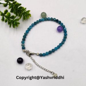 "Vibrant Blue Apatite Crystal Bracelet for Balance" - Image 7