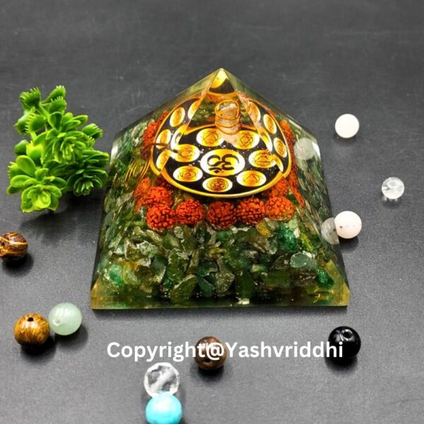 Orgonite Pyramid in Green Jade Stone